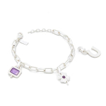 Load image into Gallery viewer, Amethyst Charm Bracelet