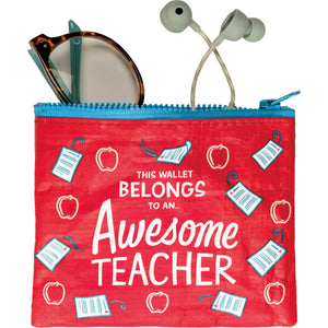 Zipper Wallet Awesome Teacher