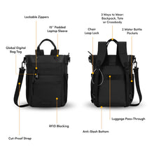 Load image into Gallery viewer, Soleil Convertible Travel Backpack Black