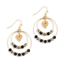 Load image into Gallery viewer, Beaded Love Earrings: Black