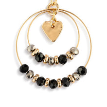 Load image into Gallery viewer, Beaded Love Earrings: Black