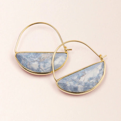 Stone Prism Hoop Earring - Blue Howlite