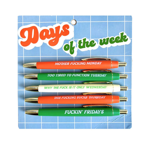 Days of Week Pen Set