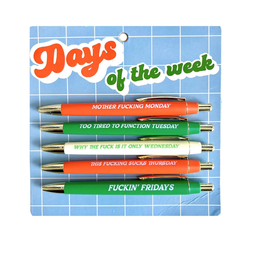Days of Week Pen Set