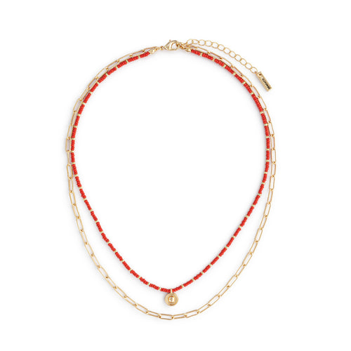 Red Thread Layered Necklace