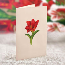 Load image into Gallery viewer, Scarlet Amaryllis Pop Up Flower Bouquet