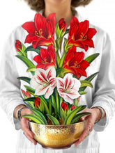 Load image into Gallery viewer, Scarlet Amaryllis Pop Up Flower Bouquet