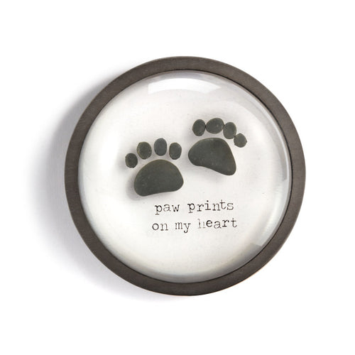 Paw Prints on My Heart Paperweight