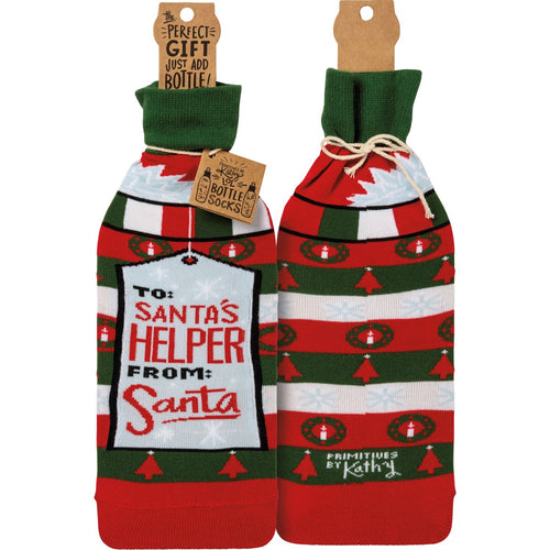 Santa's Helper Bottle Socks