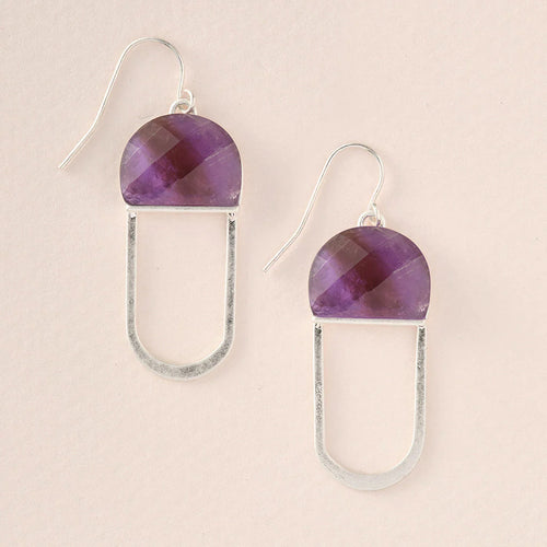 Stone Chandelier Earring: Amethyst/Silver