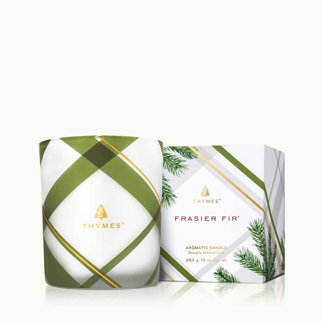 Frosted Plaid Candle Frasier Fir