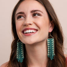 Load image into Gallery viewer, Teal Mint Fringe Earring