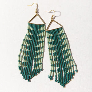 Teal Mint Fringe Earring