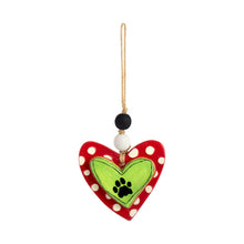 Load image into Gallery viewer, Paw Print Heart Ornaments