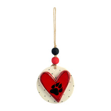 Load image into Gallery viewer, Paw Print Heart Ornaments