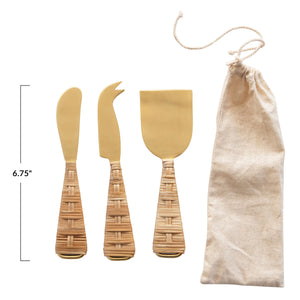 Cheese Knives With Wrapped Handles