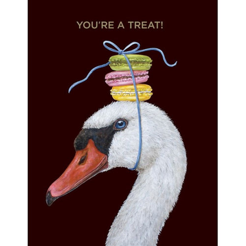 Macaroon Swan Card