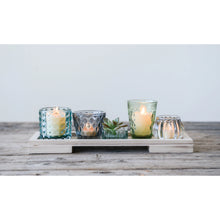 Load image into Gallery viewer, Tray With Glass Votive Tealight Holders Set of 6